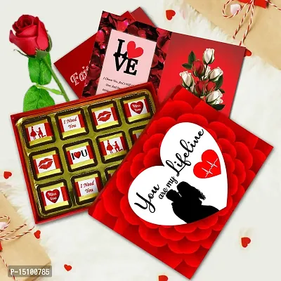 Midiron Love Gift, Chocolate Box with Love Card, and Beautiful Red Rose Gift for Girlfriend, Wife, Boyfriend, Husband and Someone Special, Valentine's Day, Birthday, Anniversary