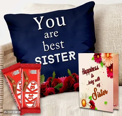 Midiron Rakhi Gift for Sister with Chocolates Bars | Rakhi Gift Hamper for raksha Bandhan | Rakhi chocolate Gift for Sister with Chocolates  Cushion 12*12 Inch - Pack of 3