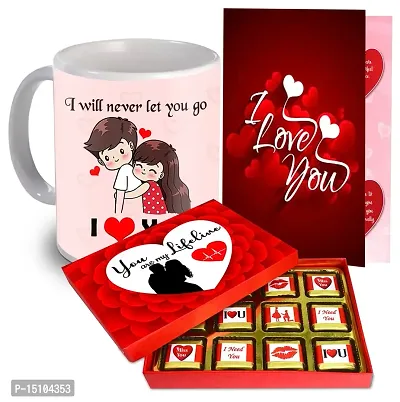 Midiron Chocolates Gift for Girlfriend, Wife, Husband, Boyfriend | Special Occasion Gift ( Chocolates Gift | Love Greeting Card | Love Quoted Coffee Mug )