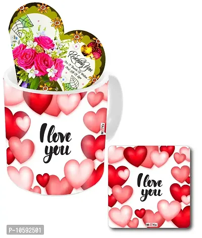 ME&YOU Romantic Gifts, Surprise Greeting Card with Printed Mug and Coaster for Wife, Girlfriend, Fiance On Valentine's Day, Birthday, Anniversary and Any Special Occasion IZ19Card6MuCO-DTLove-153