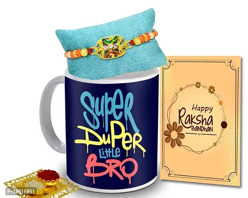 ME & YOU Rakhi for Brother, Rakhi Combo Set, Designer Rakhi with Coffee Mug, Roli Tikka and Rakhi Greeting Card , Rakhshbandhan Gift for Brother ( Pack 4)-IZ2226-32