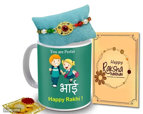 ME & YOU Rakhi Gift for Brother | Rakhi for Brother/ Bhai | Rakshabandhan Gift for Brother| Rakhi with Coffee Mug, Roli Tikka and Rakhi Greeting Card DTRakhiR23-80