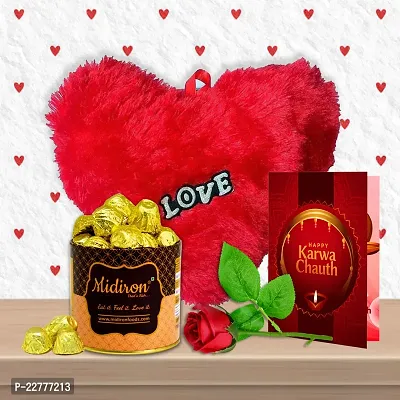 Midiron Lovely Gift for Wife | Romantic Karwa Chauth Gift for Wife, Girlfriend, Special One | Karwa Chauth Unique Gifts| Karwa Chauth Gift Box with Coffee Mug, Artificial Rose and Chocolate Box