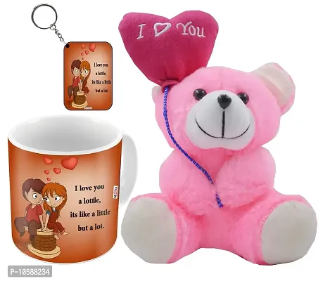 ME&YOU Romantic Gifts, Surprise Printed ( Ceramic 325ml) Mug, Keychain with I Love You Quoted Teddy for Wife Couple Girlfriend Fianc? On Valentine's Day, Anniversary and Any Special Occasion IZ19DTLoveTMK-103-thumb0