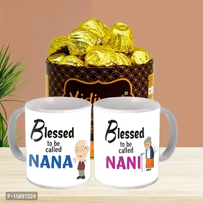 Midiron Chocolate Gift Combo|Couple Romantic Gift For Nana/Nani/Wife/Mother/Father/Husband| Lovely Birthday Love Combo with Chocolate Box  Nana/Nani Printed Pair Coffee Mug-thumb0