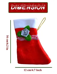 ME & YOU Beautiful Hanging Christmas stocking Socks Red and White Color | Stocking for Christmas Pack of 3-thumb1