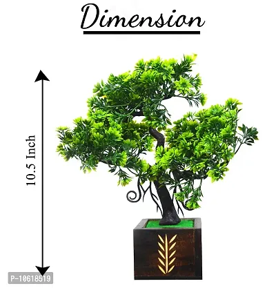 ME & YOU Artificial Bonsai Plant with Wooden Pot | Plant for Decoration | Small Plant with Pot | Bonsai Tree for Indoor/Office/Home D?cor | Artificial Tree in 26cm-Pack 2-thumb5