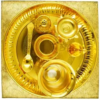 ME  YOU Golden Pooja Thali for Navratri pujan | Puja Plate for diwali| Thali Set for several Occasion  Gift - Housewamining, Return gift | Stylish durable pooja thali-thumb3