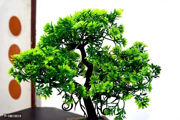 ME & YOU Artificial Bonsai Plant with Wooden Pot | Plant for Decoration | Small Plant with Pot | Bonsai Tree for Indoor/Office/Home D?cor | Artificial Tree in 26cm-Pack 2-thumb3