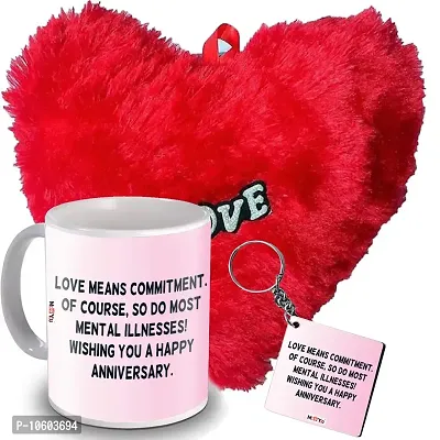 ME & YOU Printed Ceramic Mug, Keychain with Soft Red Heart for Father/Mother/Brother/Sister/Friends/Wife/Husband