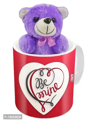 ME&YOU Romantic Gifts, Surprise Teddy with Printed Mug for Wife, Girlfriend, Fiance On Valentine's Day, Birthday, Anniversary, Karwa Chauth and Any Special Occasion ( Printed Ceramic Mug - 325ml )