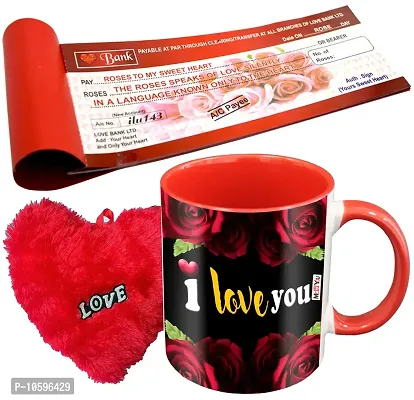 ME&YOU Romantic Gifts, Surprise Love Cheque Book with Love Quoted Printed Ceramic Mug and Heart for Wife, Girlfriend, Fianc? On Valentine's Day IZ19MUrCheque1SmallRH-STLove-41-thumb0