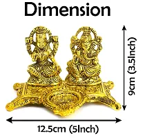 ME & YOU Laxmi Ganesha Showpiece, Gold Plated Laxmi Ganesha Statue, Ideal Gift for Diwali, House Warming, Office (9 cm)-thumb3