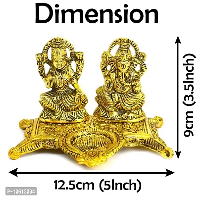 ME & YOU Laxmi Ganesha Showpiece, Gold Plated Laxmi Ganesha Statue, Ideal Gift for Diwali, House Warming, Office (9 cm)-thumb4