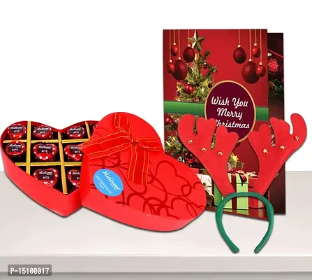 Midiron Merry Christmas Gift Hamper|Festival Gifts Box|Chirstmas Gift Combo|New Year Gift Pack|Chirstmas Chocolate Box with Santa Claus Hair Band  Greeting Card