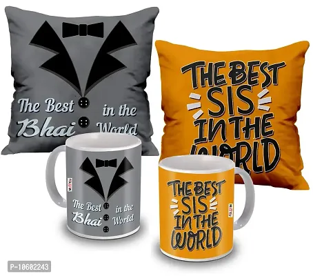 MEYOU for Brother  Sister Cushion  Mug Set Gifts on Rakhi and Other Occasion