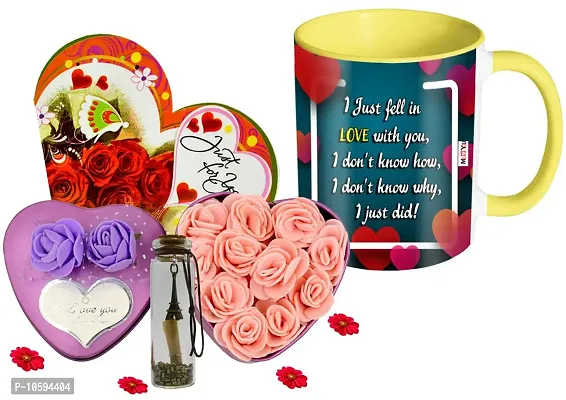 ME&YOU Romantic Gifts, Surprise Flower Box, Greeting Card with Message Bottle & Printed Colored Mug for Wife, Girlfriend, Fiance On Valentine's Day IZ19Tinbox2PurCard5Msgbott2MUy-DTLove-84