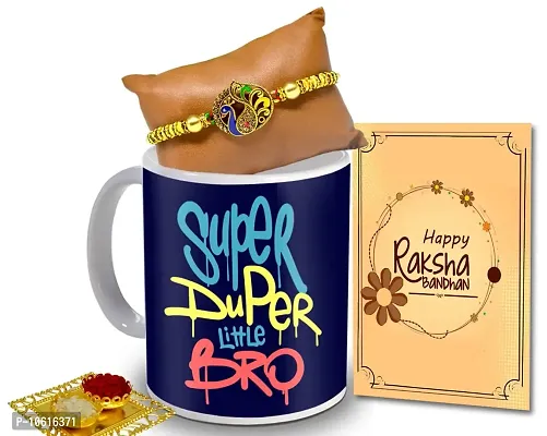 ME & YOU Rakhi for Brother| Rakhi Gift for Brother | Rakhi Gift Set | Rakhi gift pack for Brother | Rakhi with Coffee Mug, Roli Tikka and Rakhi Greeting Card Gift Set-IZ2242-32