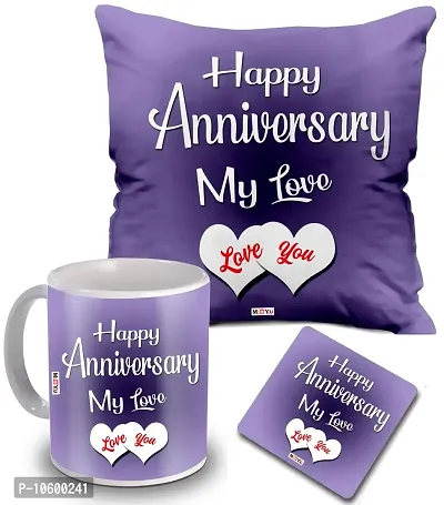 ME & YOU Printed Cushion with Ceramic Mug and MDF Coaster for Father/ Mother/Brother/Sister/Friends/Wife/Husband