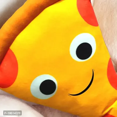 ME & YOU Pizza Slice Pillow, Plush Pillow, Decorative Cushions for Bed Room & Living Room, Kids Room, Material- Velvet, Size- 14*15 (Pack-2)-thumb2