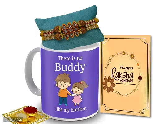 ME & YOU Rakhi Gift for Brother | Rakhi for Brother/ Bhai | Rakshabandhan Gift for Brother| Rakhi with Coffee Mug, Roli Tikka and Rakhi Greeting Card DTRakhiR29-73