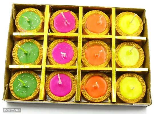 ME  YOU Diya for Diwali Decoration | Decorative Round Clay Diya for Diwali  Decoration | Multicolors Mitti ka Diya Wax Decorative Diya | Colorful wax Diya