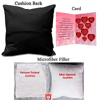 ME & YOU Beautiful Love Quoted Printed Cushion (16*16 Inch) & Teddy with Greeting Card for Valentine Gifts (Multicolor)-thumb2