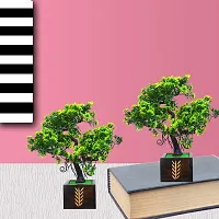 ME & YOU Artificial Bonsai Plant with Wooden Pot | Plant for Decoration | Small Plant with Pot | Bonsai Tree for Indoor/Office/Home D?cor | Artificial Tree in 26cm-Pack 2-thumb1