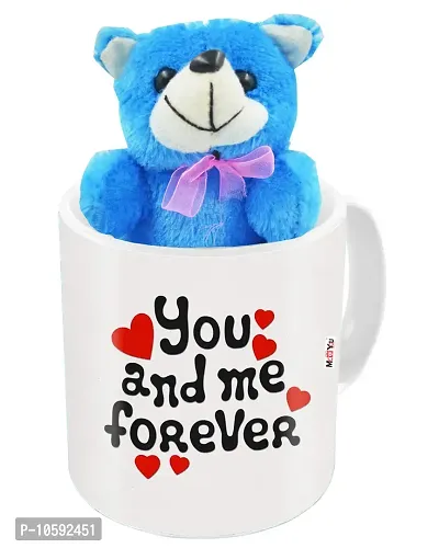 ME&YOU Romantic Gifts, Surprise Teddy with Mug for Wife, Girlfriend, Fiance On Valentine's Day, Birthday, Anniversary, Karwa Chauth and Any Special Occasion ( Printed Ceramic Mug - 325 )