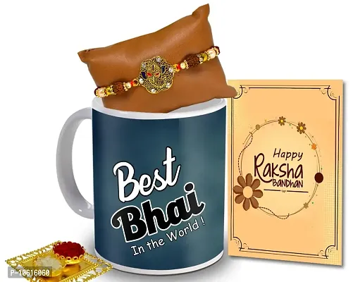 ME & YOU Rakhi for Brother| Rakhi Gift for Brother | Rakhi Gift Set | Rakhi gift pack for Brother | Rakhi with Coffee Mug, Roli Tikka and Rakhi Greeting Card Gift Set-IZ2284-23