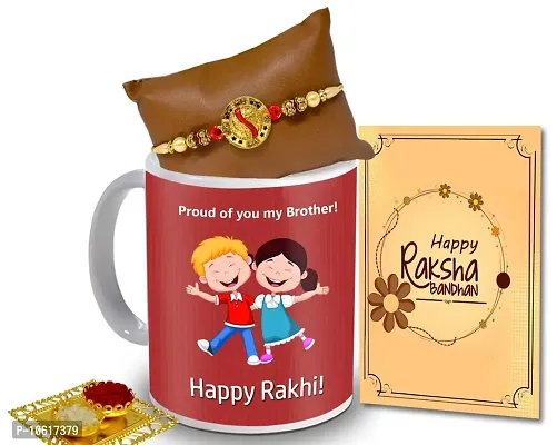 ME & YOU Rakhi Gift for Brother | Rakhi for Brother/ Bhai | Rakshabandhan Gift for Brother| Rakhi with Coffee Mug, Roli Tikka and Rakhi Greeting Card DTRakhiR69-87-thumb0