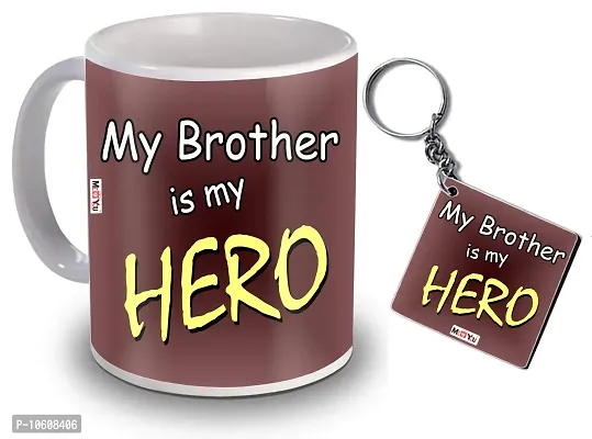 ME & YOU Printed Ceramic Mug & MDF Keychain for Brother