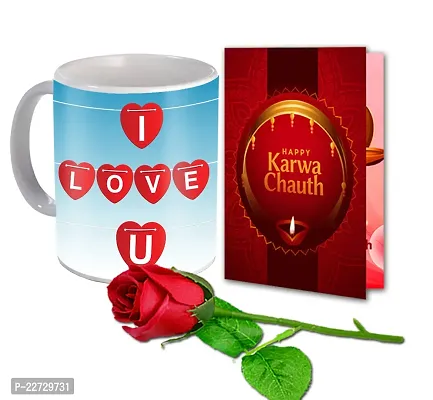 ME  YOU Romantic Karwa Chauth Gift for Wife, Girlfriend, Ladies, Special One |Unique Gift for Wife| Karwa Chauth Greeting Card, Beautiful Printed Coffee Mug for Lovely Wife