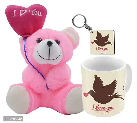 ME&YOU Romantic Gifts, Surprise Printed Mug, Keychain with I Love You Quoted Teddy for Wife Couple Girlfriend Fianc? On Valentine's Day, Anniversary and Any Special Occasion IZ19DTLoveTMK-170