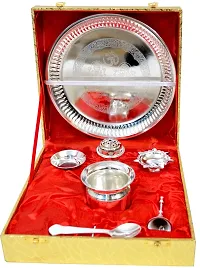 ME  YOU Pooja Thali for Ahoi Ashthami Poojan | Puja Plate for Ahoi | Thali Set for several Occasion  Gift - Housewamining, Return gift | Silver Pooja Thali Set-thumb3