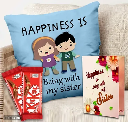 Midiron Raksha Bandhan Gift Hamper for Sister | Gift with Chocolates for Sister |Raksha Bandhan Gifts Pack| Rakhi Gifts Combo|Chocolate Gift for Sister | Raksha Bandhan Gift for Sister with Cushion-thumb0