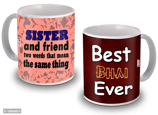 ME & YOU Special Gifts for Brother & Sister 2 Ceramic Mug Gifts on Rakhi and Other Occasion