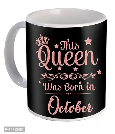 ME & YOU Birthday Gifts, Birthday Gift for Queens Born on October, 4 in 1 Combo Pack for Birthday Gifts, Cushion with Filler, Coffee Mug, Greeting Card, Birthday Queen Sash (Black)-thumb2