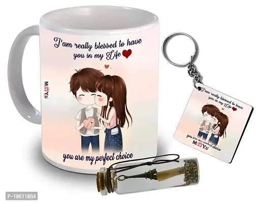 ME & YOU Surprise Love Gifts, Coffee Mug| Keychain| Message Pills Valentine Gifts (Multicolor)-thumb0