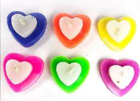 ME  YOU Decorative Heart Design Candles for Diwali Decoration| Lovely Design Wax Candles for Home Deacute;cor on Navratri, Deepawali and Christmas Decoration (Pack of 6)-thumb1