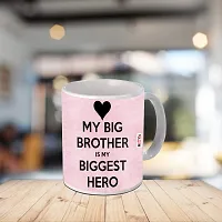 ME & YOU Raksha Bandhan Gift for Brother with Ceramic Mug & Keychain Multicolor ( Printed Ceramic Mug - 325ml )-thumb1