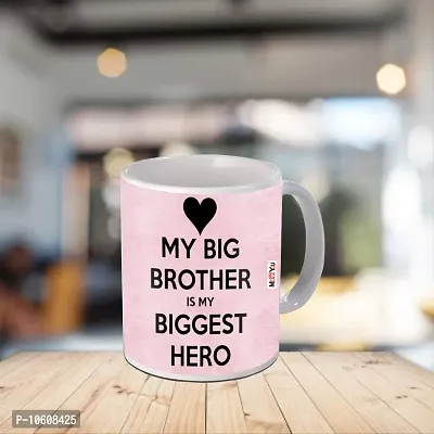 ME & YOU Raksha Bandhan Gift for Brother with Ceramic Mug & Keychain Multicolor ( Printed Ceramic Mug - 325ml )-thumb2