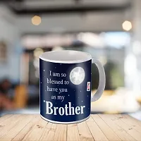 ME & YOU Raksha Bandhan Gift for Brother, Printed Ceramic Mug and MDF Keychain, Rakhi Set ( Multicolor)-thumb1