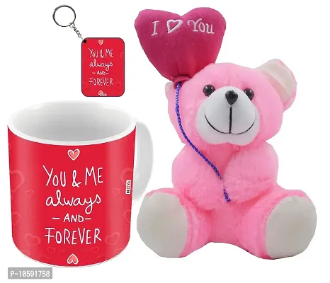 ME&YOU Romantic Gifts, Surprise Printed Mug, Keychain with I Love You Quoted Teddy for Wife Couple Girlfriend Fianc? On Valentine's Day, Anniversary and Any Special Occasion IZ19DTLoveTMK-121