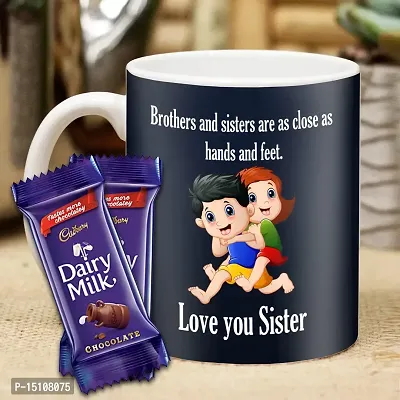 Midiron Gift for sister, Birthday gift for sister, Chocolate gift for sister, Coffee Mug for sister IZ21DTSisterDairyMilk2MU-94