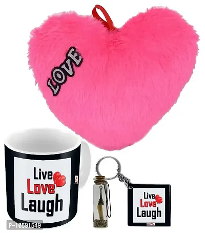 ME&YOU Romantic Gifts, Surprise Message Pills with Printed Mug, Keychain and Heart Cushion for Wife, Girlfriend, Lover On Valentine's Day, Birthday, Anniversary, IZ19MsgBott2MKHP-DTLove-024