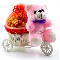 Midiron Cycle Basket with 20 piece Chocolate and Printed Ceramic Mug, Teddy Gift For Sister ( Multicolor)-thumb1