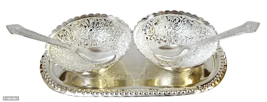 ME & YOU Beautiful Gift Pack of Designer Silver Plated Bowl Set on Diwali and Special Occasion-thumb3