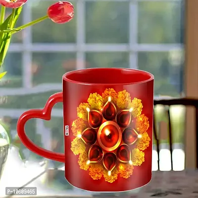 ME & YOU Happy Diwali Printed Ceramic Coffee Mug Gift for Diwali ( Multicolor)