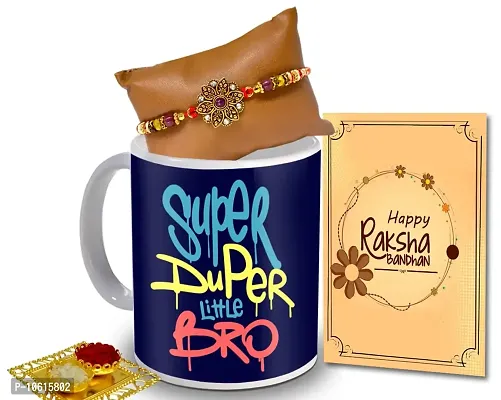 ME & YOU Rakhi Gift for Brother / Bhaiya / Bhai | Rakhi gift pack for Brother | Rakhi with Coffee Mug, Roli Tikka and Rakhi Greeting Card Gift Set-IZ2271-32